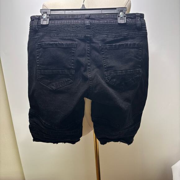 Kilogram Distressed Rough Hem Denim Jean Shorts Size 34 - Picture 2 of 5